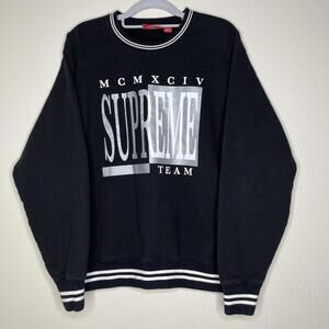 Supreme Team Black Silver Long Sleeve Sweatshirt Size M